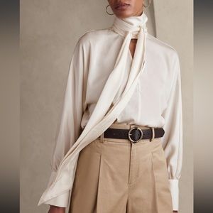 Snow day scarf- neck blouse